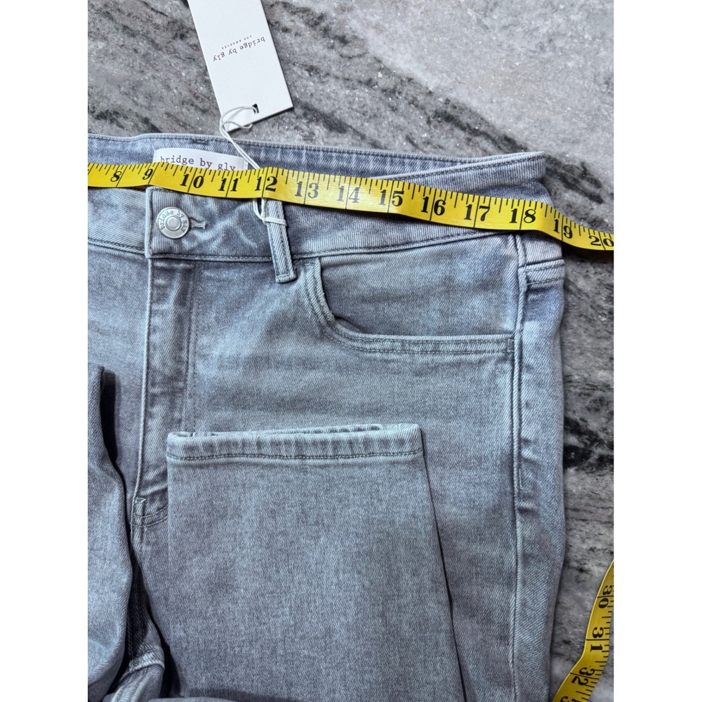 Bridge by Gly Jeans Womens 16W High Rise Skinny Denim Gray Quiet Luxury New - Picture 3 of 12